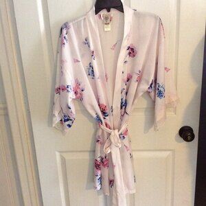 In Bloom By Jonquill Kimono style Pink Floral robe; "L", Champagne  Toasts, Sexy